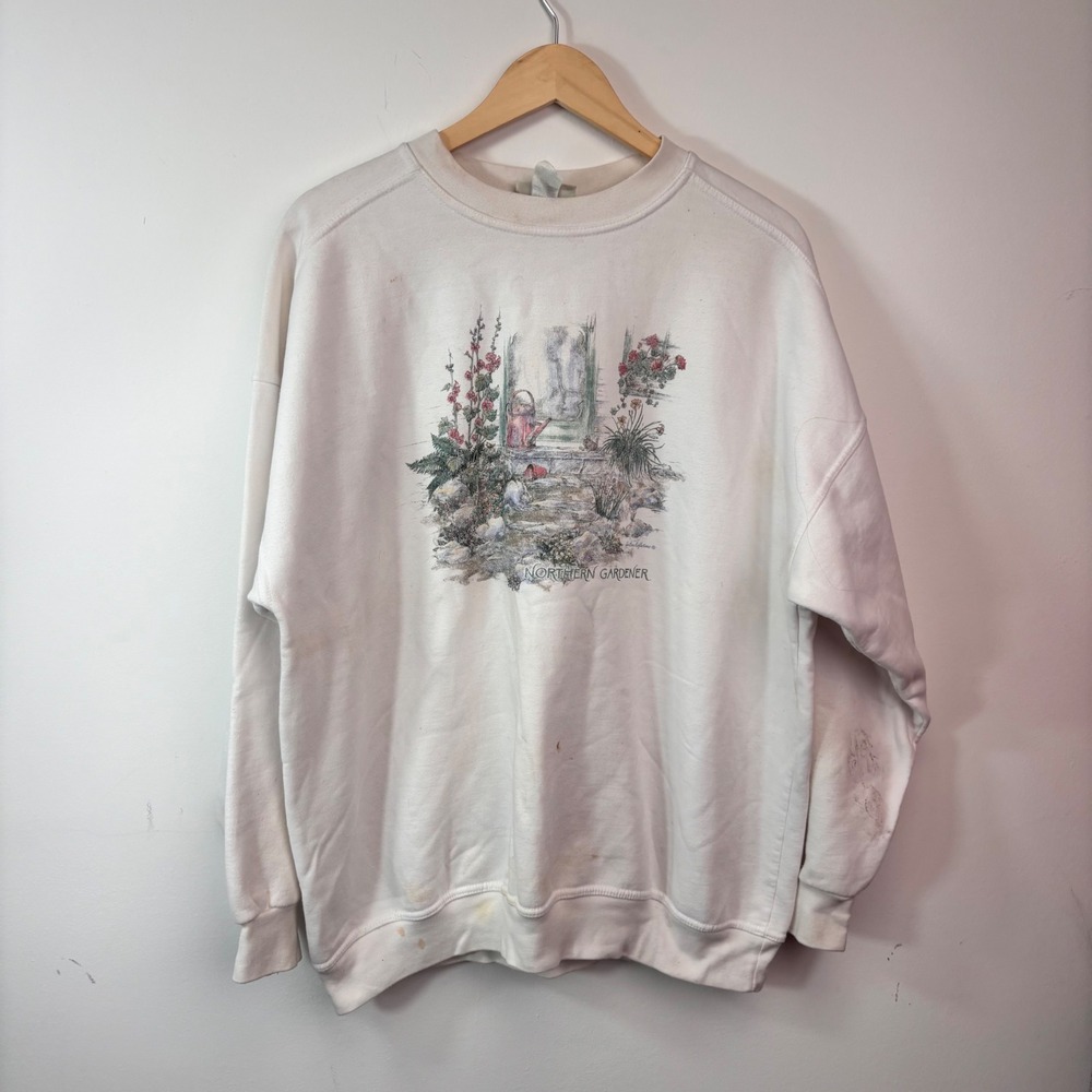Vintage Northern Reflections Northern Gardener Sweatshirt XL Floral Garden 90s